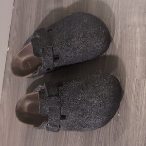 Birkenstock Boston Wool Felt Gray/ Anthracite Mule Clog Size 8